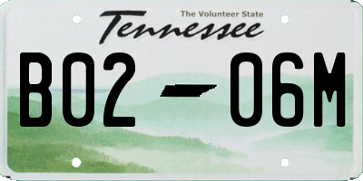 TN license plate B0206M