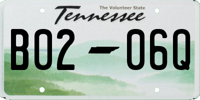 TN license plate B0206Q
