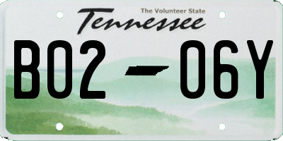 TN license plate B0206Y