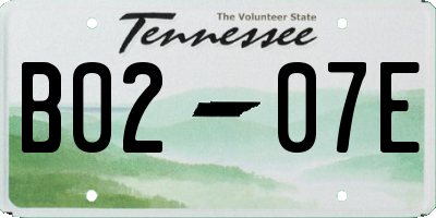 TN license plate B0207E