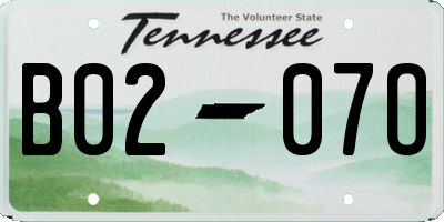 TN license plate B0207O