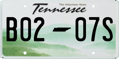 TN license plate B0207S