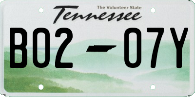 TN license plate B0207Y