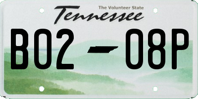 TN license plate B0208P