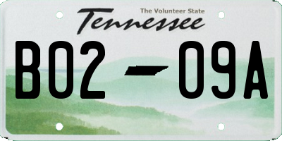 TN license plate B0209A