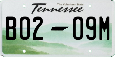TN license plate B0209M