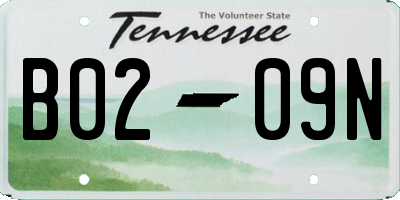 TN license plate B0209N