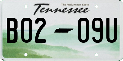 TN license plate B0209U