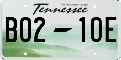 TN license plate B0210E