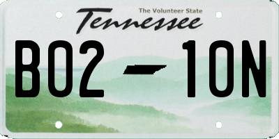 TN license plate B0210N