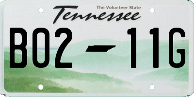 TN license plate B0211G