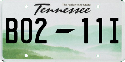 TN license plate B0211I
