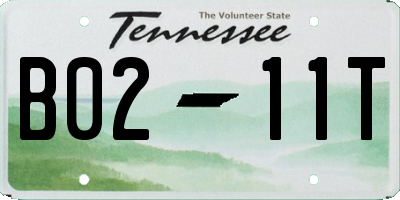 TN license plate B0211T