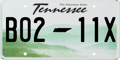 TN license plate B0211X