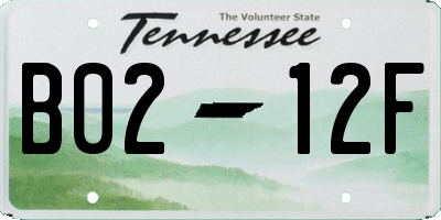 TN license plate B0212F