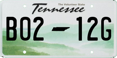 TN license plate B0212G