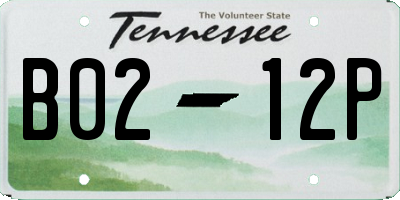 TN license plate B0212P