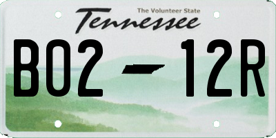 TN license plate B0212R