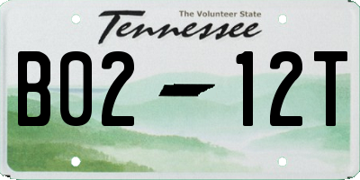 TN license plate B0212T