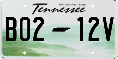 TN license plate B0212V