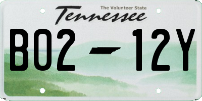 TN license plate B0212Y