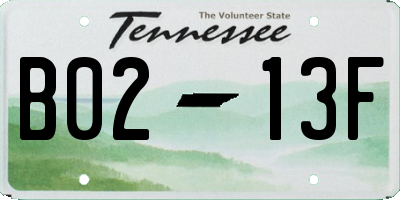 TN license plate B0213F