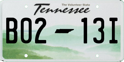 TN license plate B0213I