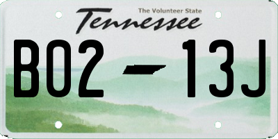 TN license plate B0213J