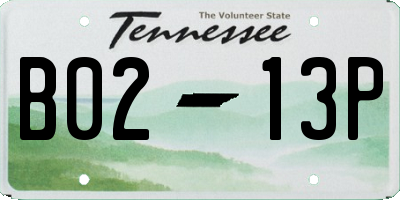 TN license plate B0213P