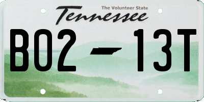 TN license plate B0213T
