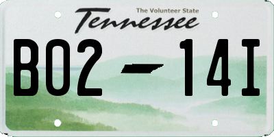 TN license plate B0214I