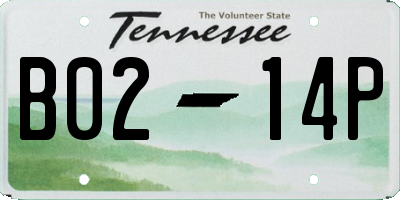 TN license plate B0214P