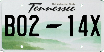 TN license plate B0214X