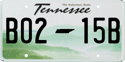 TN license plate B0215B