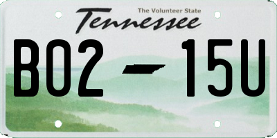 TN license plate B0215U