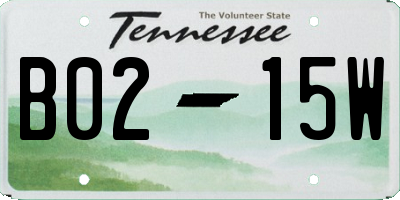 TN license plate B0215W