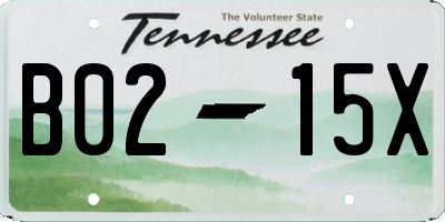 TN license plate B0215X