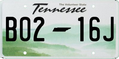 TN license plate B0216J