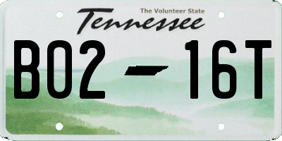 TN license plate B0216T