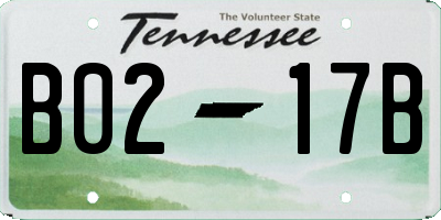 TN license plate B0217B