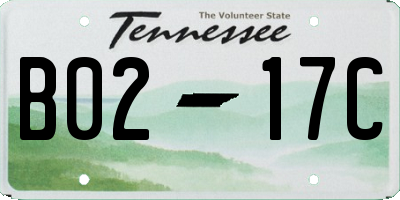 TN license plate B0217C