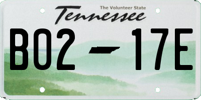 TN license plate B0217E