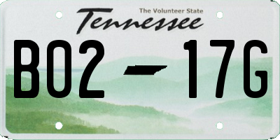 TN license plate B0217G