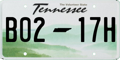 TN license plate B0217H
