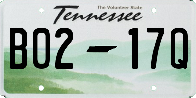TN license plate B0217Q