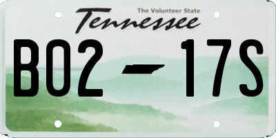 TN license plate B0217S