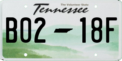 TN license plate B0218F