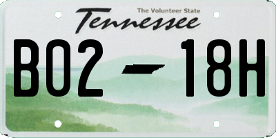 TN license plate B0218H