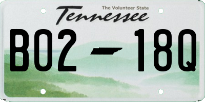 TN license plate B0218Q