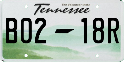 TN license plate B0218R
